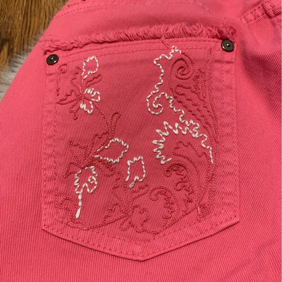 Etro Pink Embroidered Skinny Size 28 Raw hem, front and back pockets - Picture 3 of 10